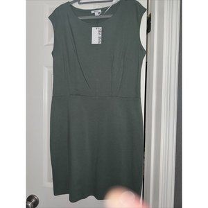 Nine West Women's Size L Olive Green Sleeveless Midi Dress NEW NWT